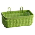 thumbnail image 1 of Cesta tejida para colgar en la pared, rectangular, contenedor de almacenamiento, cesta decorativa Verde, 1 of 9
