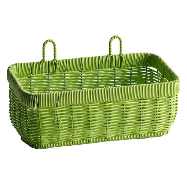 Cesta de almacenamiento para organizar contenedores de almacenamiento, cestas para toallas, para colgar en la pared del baño. Verde