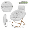 thumbnail image 2 of Magshion Set of 2 Cozy Chairs with Pillow, Modern Comfy Folding Lounge Saucer Chair Moon Chair for Home Bedroom, White, 2 of 11