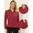thumbnail image 2 of INSPIRE CHIC Blouse en Chiffon à Manches Longues pour Femmes Bureau Travail Couleur Vin Rouge P, 2 of 4