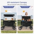 thumbnail image 4 of Vipsafe Foldable Wagon Stroller for 2 Kids, Multifunctional Wagon with Detachable Canopy, Pull & Push Handle, and Easy Storage, Black, 4 of 11