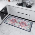 thumbnail image 2 of Boho Kitchen Decor Rug, Vintage Bohemian Floral Runner Rug for Kitchen Laundry Bathroom, Non-Slip Washable Hallway Floor Mat 17x47 Inch Red, 2 of 6