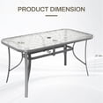 thumbnail image 5 of LAZY BUDDY 29.5'' x 55'' Rectangular Patio Table with Umbrella Hole, All Weather Tempered Glass Outdoor Dining Table, Metal Frame, for Yard, Deck, Lawn, 5 of 9