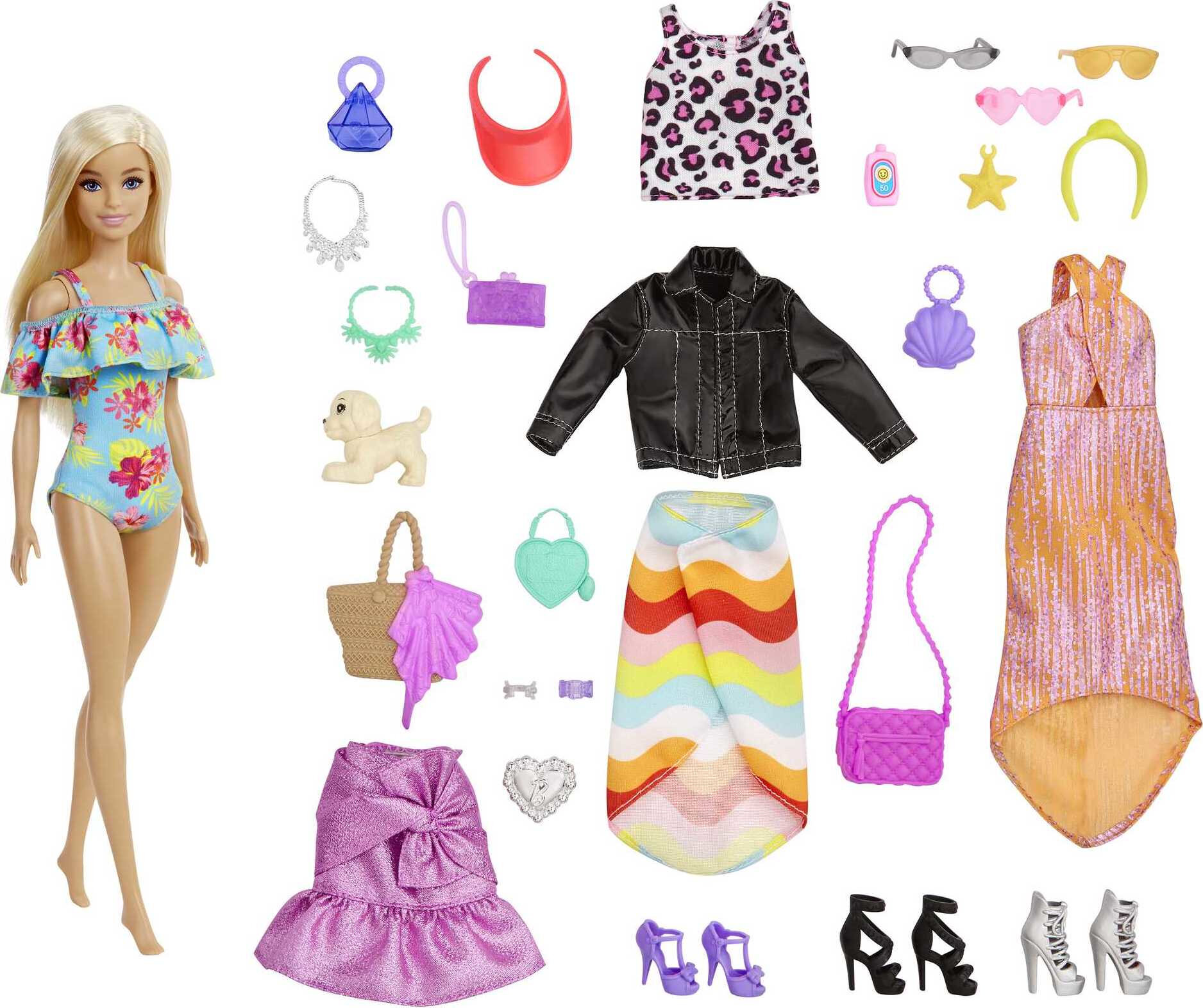 Barbie Advent Calendar with Barbie Doll, 24 Surprises, Day-to-Night Clothing & Accessories, Kids 3 to 7 Years Old - image 2 of 6