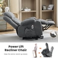 thumbnail image 6 of Segmart Power Lift Recliner Chair with Vibration Massage and Heat Ergonomic Lounge Chair for Living Room with Rocking Function and Side Pocket, 2 Cup Holders, USB Charge Port, Gray, 6 of 9
