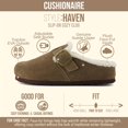 thumbnail image 2 of Cushionaire Haven Genuine Leather Clogs for Women – Faux Fur Lined Slip-On Womens Shoes with Cork Footbed and Adjustable Buckle, 2 of 19