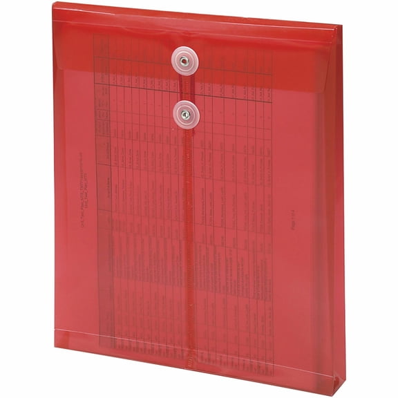 Smead, SMD89547, String Tie Closure Poly Envelopes, 5 / Pack, Red