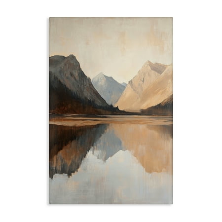 Stupell Industries Terracotta Reflections Lake Landscape Canvas Wall Art, design by Petal Prints Design