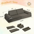 thumbnail image 5 of Tolead Modular Sectional Sofa, Modern Solid Print Suede Kids Couch with 6 pcs, Charcoal Gray, 5 of 9