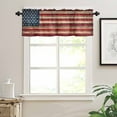 thumbnail image 3 of Hokiten Rod Pocket Curtain Valance, Vintage American Flag Farmhouse Window Valance for Living Room, Bedroom, Kitchen Retro Red Blue Flag 42"W x 18"L, 3 of 8
