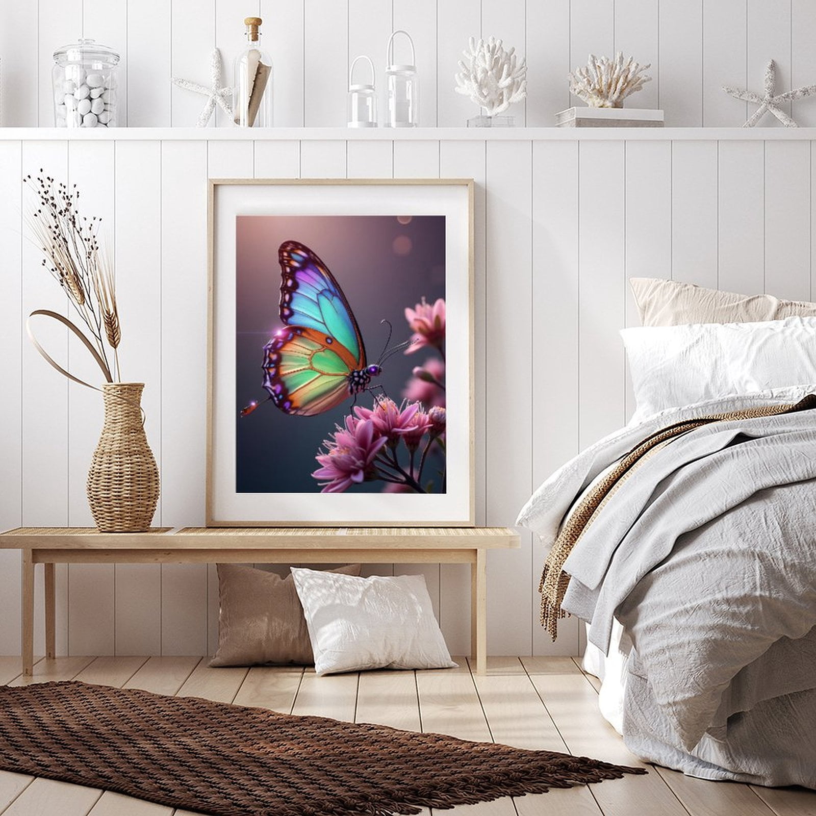 Diamond Art Kits for Adults - Modern Butterfly Bouquet Print No.1086 5D Frameless Dimond Painting Kit for Adults Beginner, Round Diamond Kits for Home Wall Decor, Gift for Women