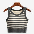 thumbnail image 2 of fatyb Womens Striped Tank Tops with Built in Bra Cropped Sleeveless Going out Padded Summer T Shirts, 2 of 3
