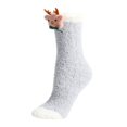 thumbnail image 3 of Kamentoy Socks For Women Christmas Thick Coral Fleece Fuzzy Mid Calf Crew Socks Soft Warm Plush Sleep Socks for Ladies Fall Winter Indoor Lounging Rest Christmas Holiday, 3 of 6