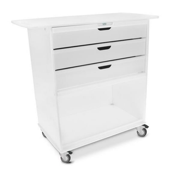 TrippNT 51801 White Polyethylene Extra Wide Storage Cart - 36 x 35 x 18 in.