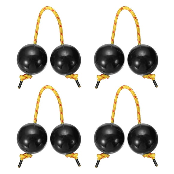 Uxcell Shaker de Ritmo Africano Kashaka Bola Shaker Kashaka Instrumentos de Percusión de Mano con Cuerda Amarilla, Ideal para Bodas Negro
