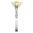 thumbnail image 3 of 1.71ct round cut yellow natural citrine 18k white gold Bridal Wedding Engagement Promise Anniversary Ring for Women size 9.25, 3 of 7