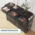 thumbnail image 4 of Garvee 10 Drawer Dresser Chest of Drawers for Bedroom Living Room, Fabric Storage Organizer With Wood Top, Side Pockets & Hooks for Entryway, Hallway, Closet, Nursery, Gray, 4 of 8