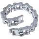 thumbnail image 2 of Cadena de motocicleta para hombre resistente y resistente, cadena de bicicleta de acero inoxidable pulida en plata, cadena de balancín de bicicleta para hombre, 2 of 5