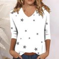 thumbnail image 2 of Yigetop Womens 3/4 Sleeve T Shirts, Women's Fashion Casual Print Three Quarter Sleeve Top T Shirt Quarter Length Sleeve Tops for Women White L, 2 of 9