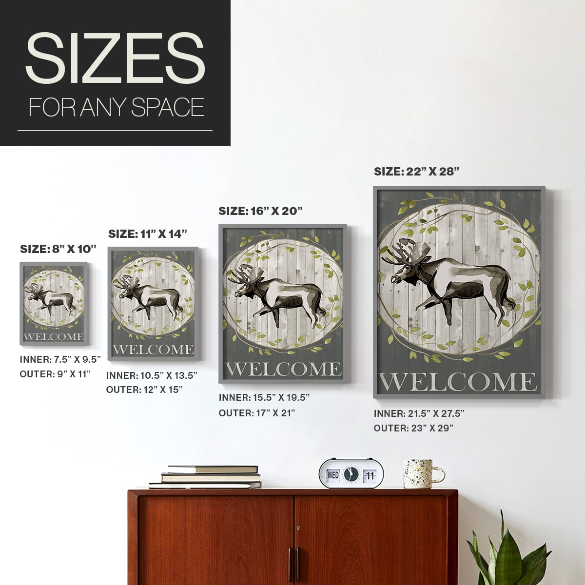 Woodland Welcome IV Framed Print - Solid Wood in Single Picture Frame Solid Wood 2 Framed Print