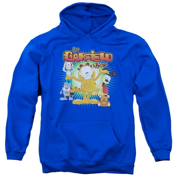 Garfield The Garfield Show Adult Pullover Hoodie Sweatshirt Royal Blue