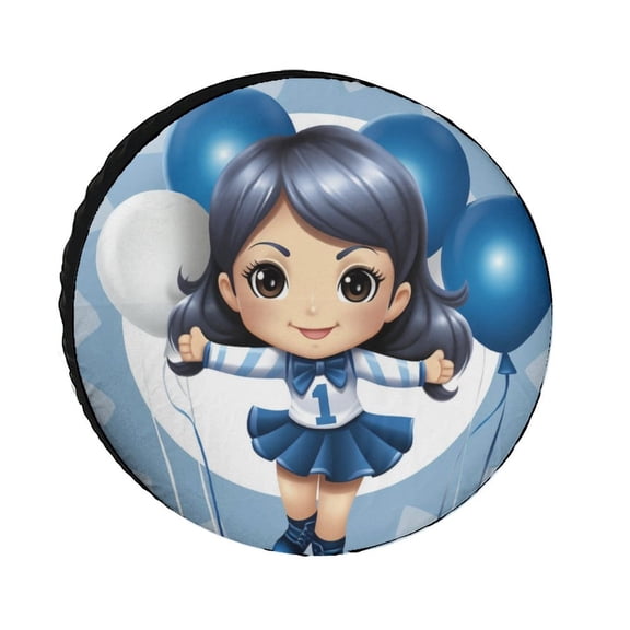 Cute Cheerleader Camping Spare Tire Cover Cheer Team Gift Wheel Protectors Weatherproof Wheel Covers for Camper Truck Travel Trailer 12inch Fits Tire for Trailer RV SUV and Many Vehicle