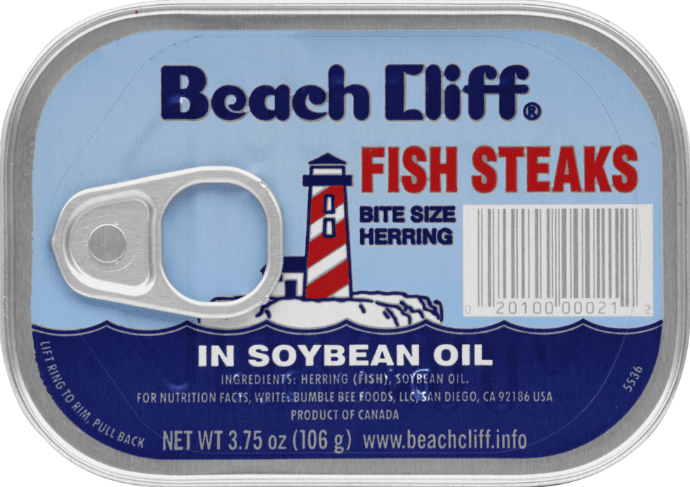 Beach Cliff Bite Size Fish Steaks In Soybean Oil