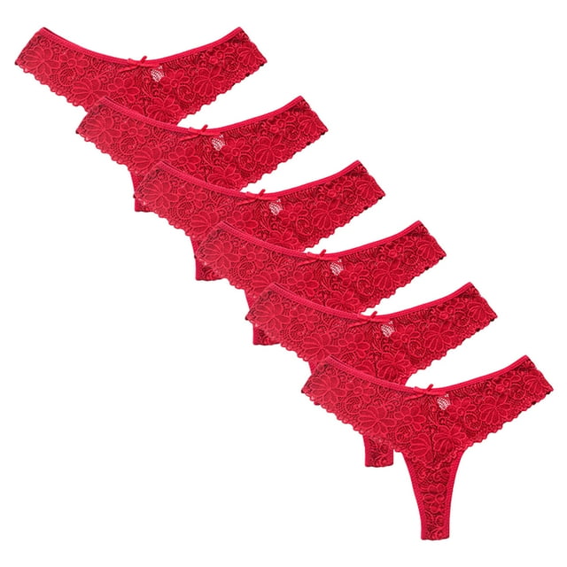 EQWLJWE sous-Vêtements pour Femmes String pour Femmes String Aguichant pour Femmes Pantalon String Lot Dentelle Douce Lingerie sous-Vêtements Lot de 6
