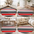 thumbnail image 4 of Round Area Rugs 3.3Ft, Red Black Stripe Non-Slip Washable Circle Rugs Carpet, Modern Abstract Coarse Striped Indoor Outdoor Rug Floor Mats Throw Runner for Bedroom Living Room Bathroom, 4 of 8