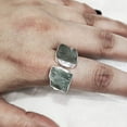 thumbnail image 5 of Natural Aquamarine Ring, Rough Aquamarine Gemstone Ring, March Birthstone, Double Stone, 925 Sterling Silver, Womens Ring, Christmas, Adjustable Ring, Handmade, Statement Jewelry, Raw Gemstone Jewelry, 5 of 6