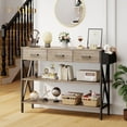 thumbnail image 6 of Aiho 47 "L Console Table  with Drawers, Entryway Table with Storage Shelves, Sofa Table for Living Room, Entryway - Gray, 6 of 10