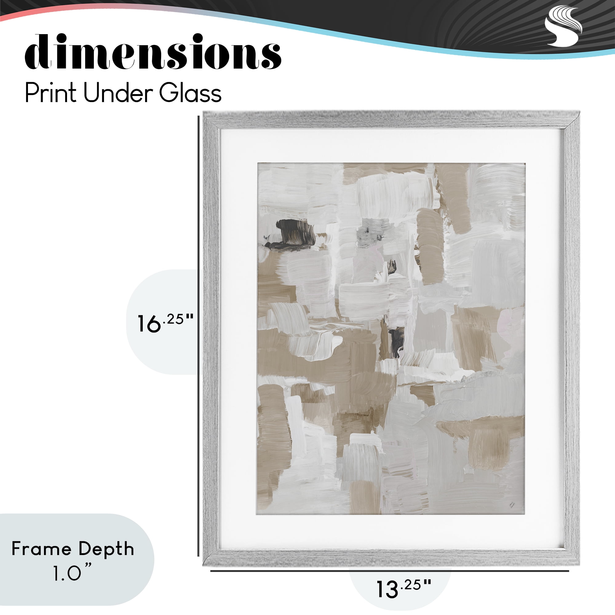 Stupell Industries Beige & White Peace Gray Framed Print Under Glass, design by Lanie Loreth