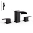 thumbnail image 3 of 8 in. Waterfall Widespread 2-Handle Bathroom Faucet, Matte Black with Splash-Free Curved Spout, Pop-Up Drain & 3-Hole Sink Installation, 3 of 11