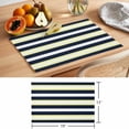 thumbnail image 6 of Yellow Navy Blue Striped Placemats Set of 8 Neutral Minimalist Lines Place Mats Indoor Wipeable Table Mats Washable Cloth Dining Table Placemats for Kitchen Holiday Party Home Decor 13x19 Inch, 6 of 9