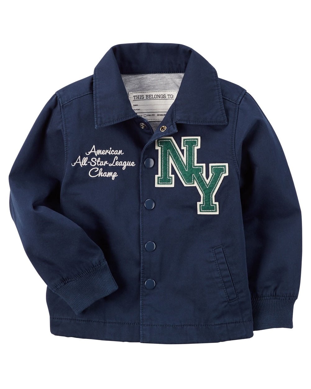 Boys' Jersey-Lined Baseball Jacket 