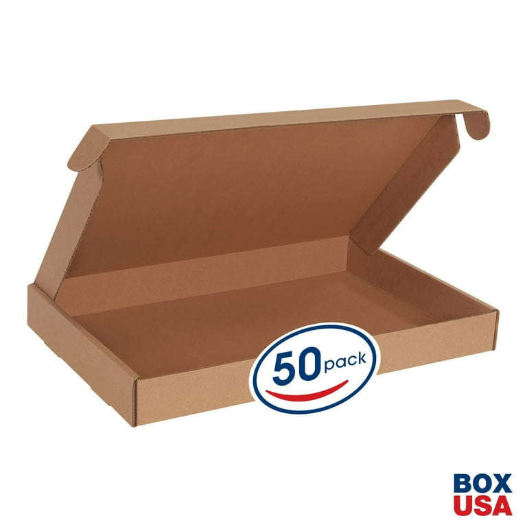 BOX USA BM332K Corrugated Mailers, 3x3x2 Inches, Kraft (Pack Of 50) - Lightweight Shipping Boxes For Small Items