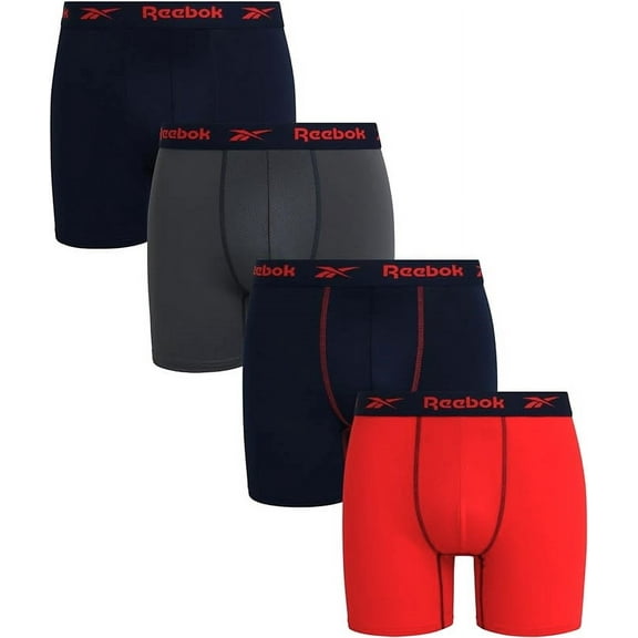 REEBOK MEN'S PACK 4 - 243 FALU RED - SMALL - UNDERWEAR X4 BOXER BRIEF P101