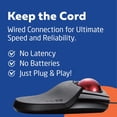 thumbnail image 4 of ELECOM M-HT1URBK Wired Trackball Mouse Larger, Ergonomic Design, 8-Button Function with Smooth Tracking, Precision Optical Gaming Sensor for Home, Work, Office, 4 of 5