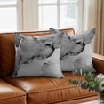 thumbnail image 3 of Gray Abstract Throw Pillow Cover Silver Marble Ripples Cotton Linen Cushion Cover Throw Pillow Case with Invisible Zipper for Couch Sofa Bed Chair Car 20x20 Inch, 3 of 14