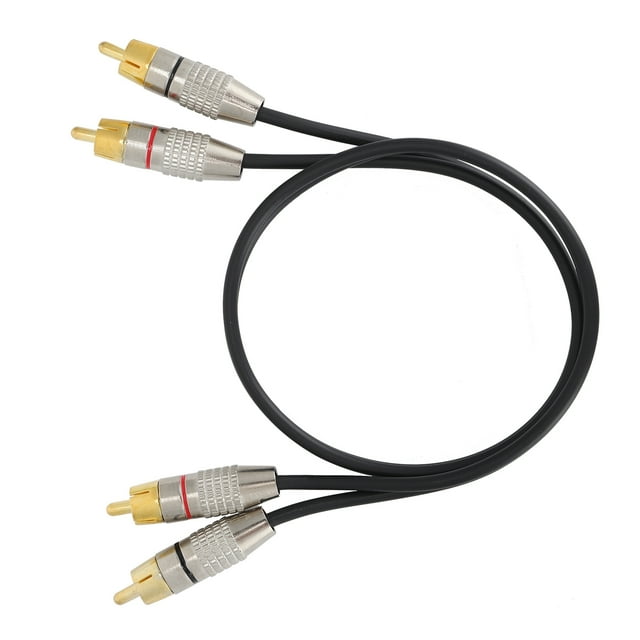Game Console Audio Cable, Clear 2RCA To 2RCA Cable Replacement for 360 for Audio Devices Black