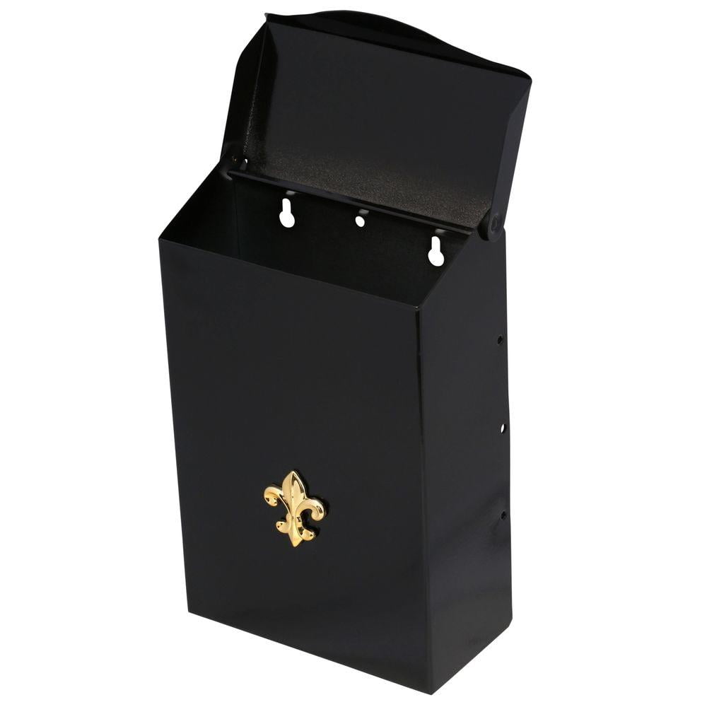Solar Group Vertical Mailbox - Wall Mount, Weather-Resistant Metal - Black — Home & Garage Storage, Stackable Design