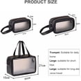 thumbnail image 6 of Lazer Makeup Travel Pouch Set of 3 | Cosmetic & Toiletry Organizer Bags for Brushes and Travel Essentials – Black, 6 of 9