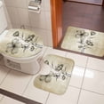 thumbnail image 4 of Yellow Beige Flower Bath Mat 3 Piece Bathroom Rug Set, Farmhouse Shabby Chic Wildflower Non Slip Bath Rug Contour Mat and Toilet Lid Cover, Absorbent Shower Mats Soft Bath Rugs and Mats Sets, 4 of 8