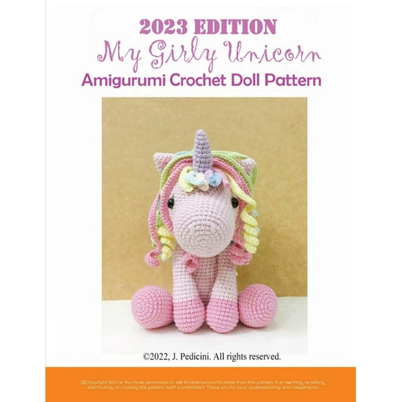 2023 My Girly Unicorn Amigurumi Crochet Doll Pattern, (Paperback)