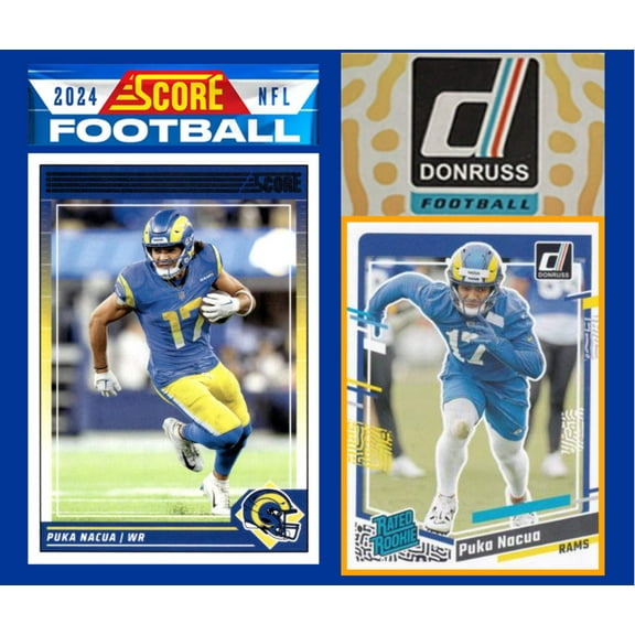 2024 SCORE Rams Team Set Stafford   2023 Donruss Puka Nacua RC