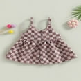 thumbnail image 4 of Robe de Bébé Fille Slip Robe Spaghetti à Carreaux Bowknot A-line Robe, 4 of 8
