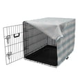 thumbnail image 3 of Muted Colors Dog Crate Cover, Creative Geometric Pattern with Simple Diamond Check Rhombuses, Easy to Use Pet Kennel Cover Small Dogs Puppies Kittens, 7 Sizes, Pale Slate Blue Eggshell, by Ambesonne, 3 of 6