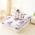 thumbnail image 4 of Manfei Kawaii Penguin Twin Fitted Sheet,3D Cartoon Bowknot Print Bedding,2-Piece,1 Fitted Sheet and 1 Pillowcase, 4 of 6
