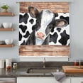 thumbnail image 4 of Cow Printed Sheer Curtains 72 Inches Long, Farmhouse Watercolor Country Wooden Grain Light Filering Curtains, Breathable Simi Curtain Privacy Drapes for Living Room Bedroom Window Treatment, 4 of 9