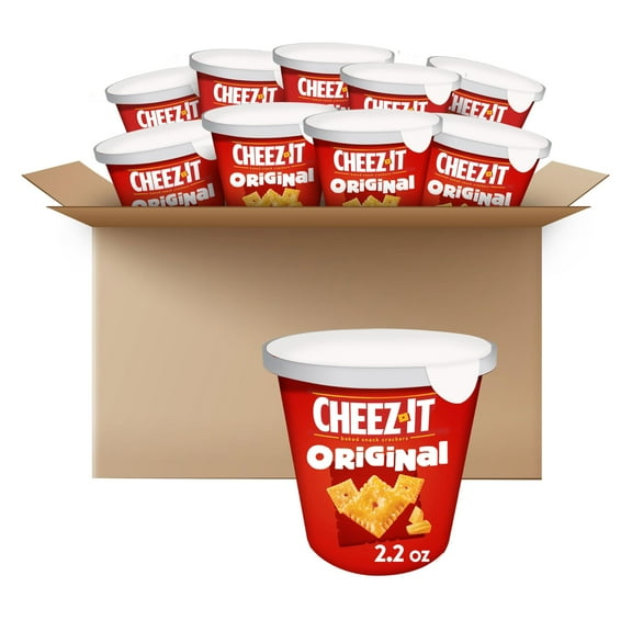 Pack of 2 - Cheez-It Cheese Crackers, Baked Snack Crackers, Office And Kids Snacks, Original, 22Oz Case (10 Cups)